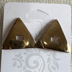 Triangle brass colored earrings